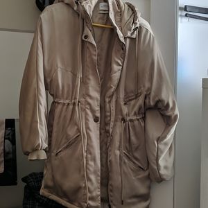 urban outfitters XS gold hooded baggy jacket
